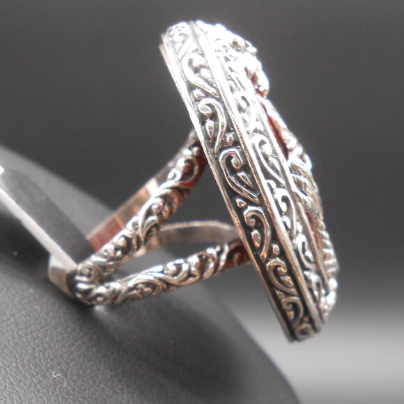 Ring, Bali Legacy Red Jade (D) Dragon Ring in Sterling Silver 53.10 ctw, Size 8 - Picture 8 of 10